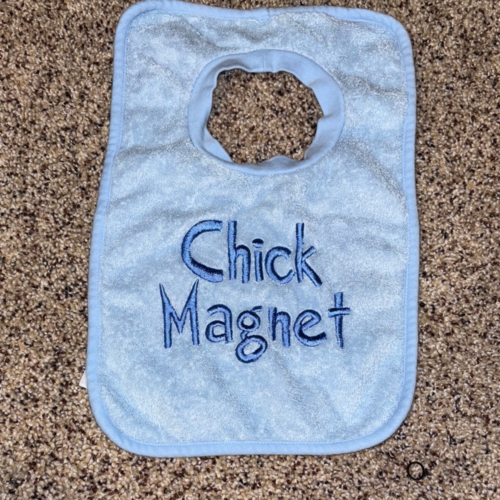 Chick Magnet Baby Bib - Light Blue